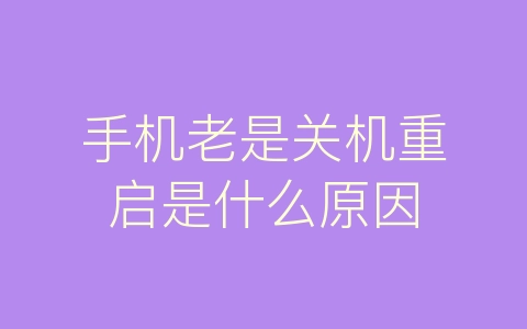 手机老是关机重启是什么原因