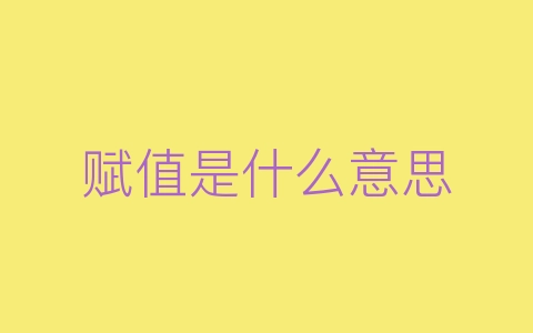 赋值是什么意思